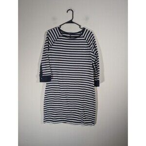 Gap Womens Navy Striped 3/4 Sleeve Round Neck Shirt Dress Sz S Nautical Coastal